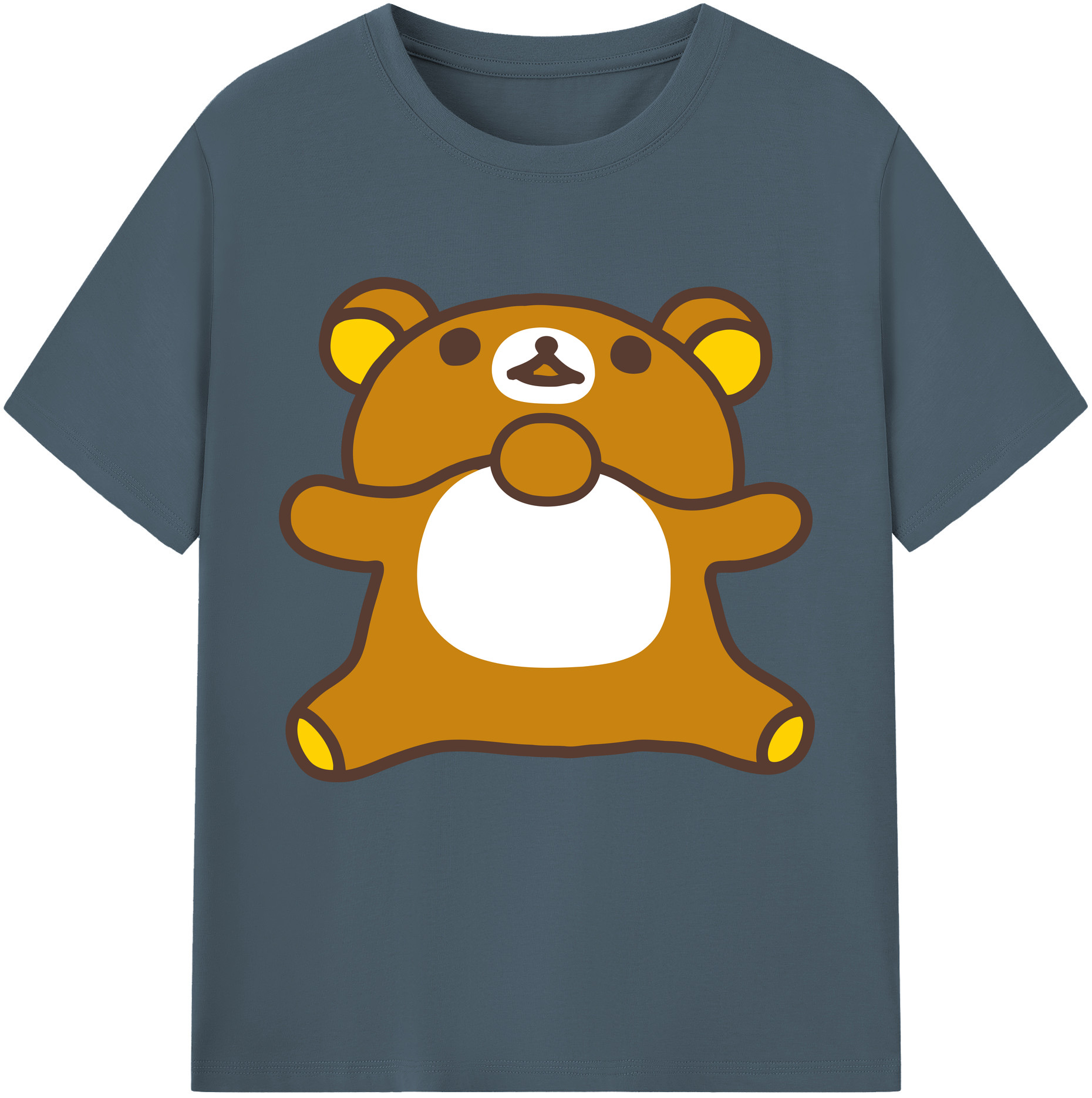 （画像用） リラックマ リラックマ キイロイトリ Rilakkuma Korilakkuma Kiiroitori 綿100％半袖Tシャツ（フロントプリント）